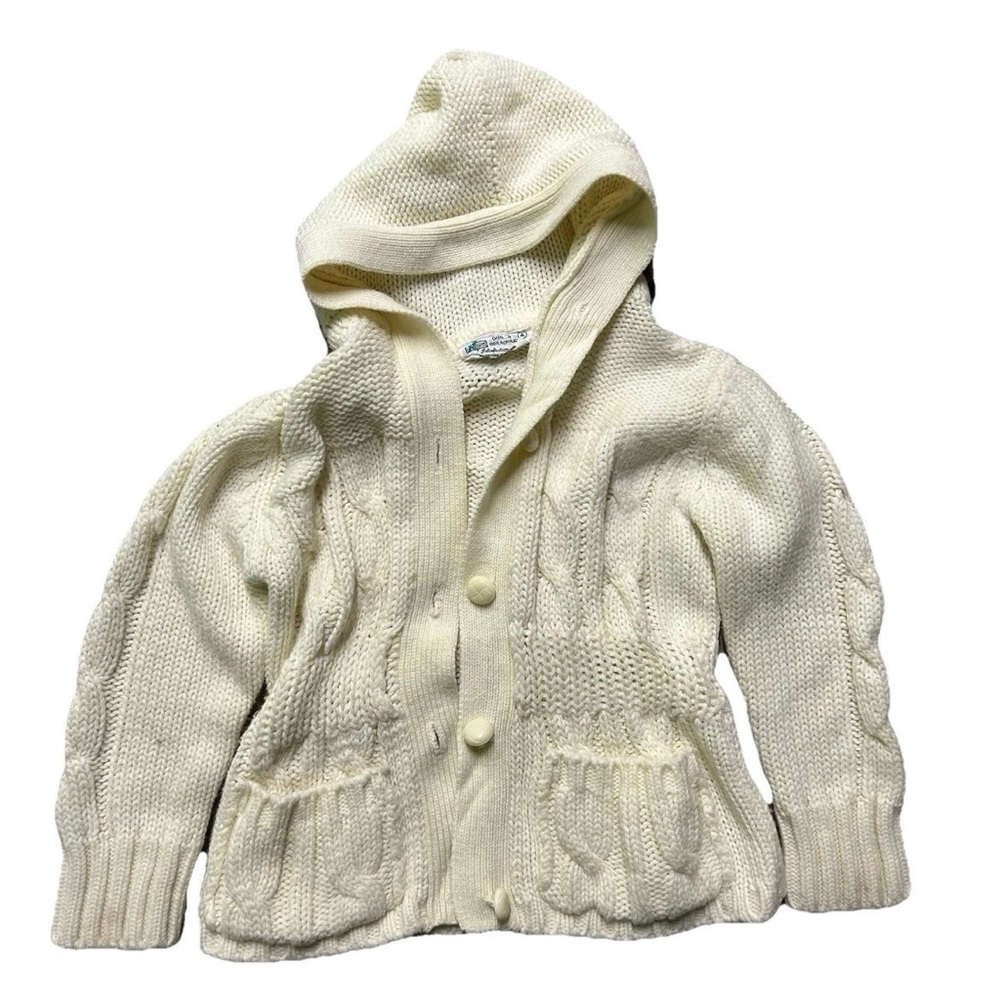 Vintage Toddler Girl Kmart Cream Button Up Cardigan Size 4